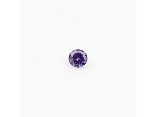 Cubic Zirconia Stone, 4mm Round, AAA - Light Amethyst (Each)