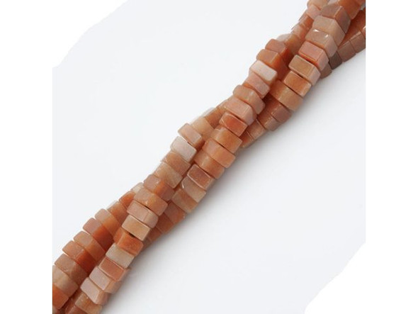 Red Aventurine Gemstone Beads, 9mm Square Rondelle with Large Hole (strand)