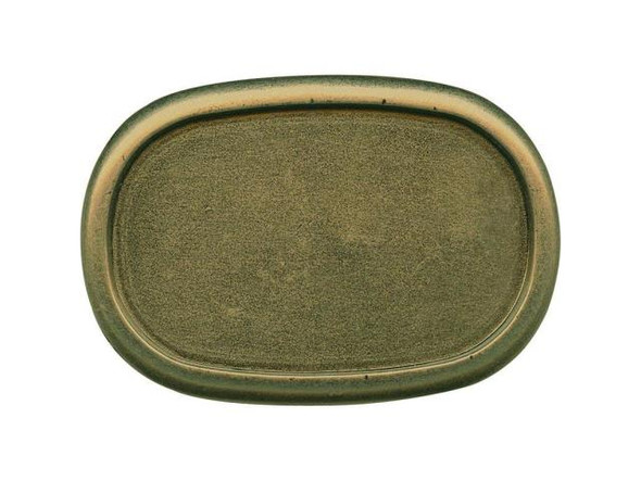 Antiqued Brass Plated Belt Buckle Blank, Rounded Rectangle, 87mm (Each)