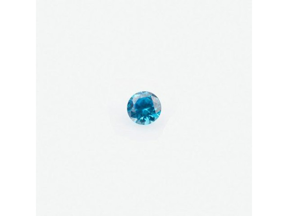 Round Pure 07-051-04-632 Cubic Zirconia Stone, 4mm Round, AAA - Blue Zircon