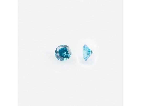 Cubic Zirconia Stone, 4mm Round, AAA - Blue Zircon (Each)