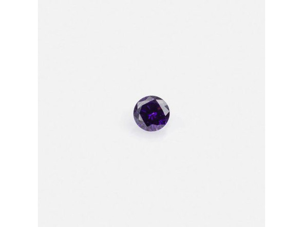 Cubic Zirconia Stone, 4mm Round, AAA - Amethyst (Each)