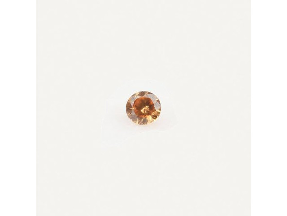 Cubic Zirconia Stone, 4mm Round, AAA - Topaz (Each)