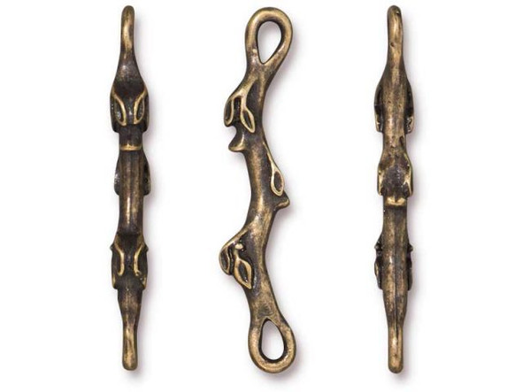 TierraCast 35mm Botanical Branch Link - Antiqued Brass Plated (Each)