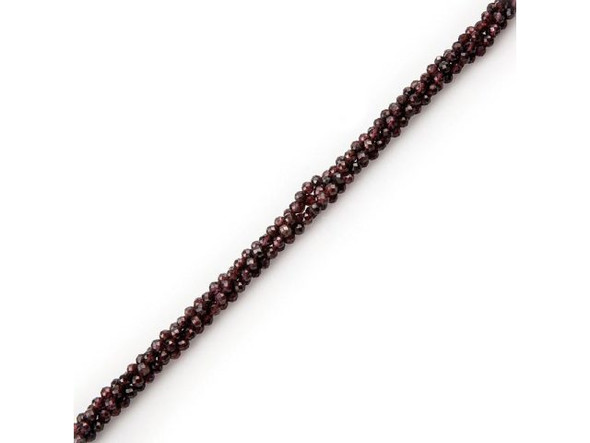 Garnet 3mm Faceted Round Gemstone Beads - Special Purchase (strand)