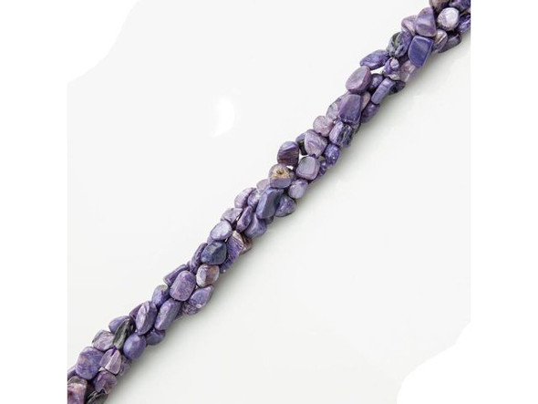 Charoite Gemstone Pebble Beads, 6-8mm (strand)