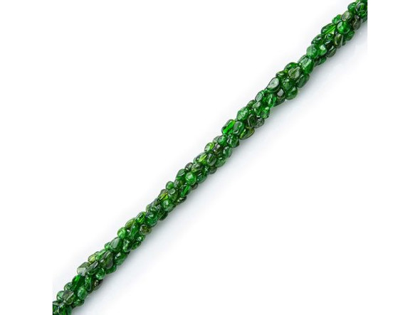 Chrome Diopside Gemstone Pebble Beads, 4-6mm (strand)