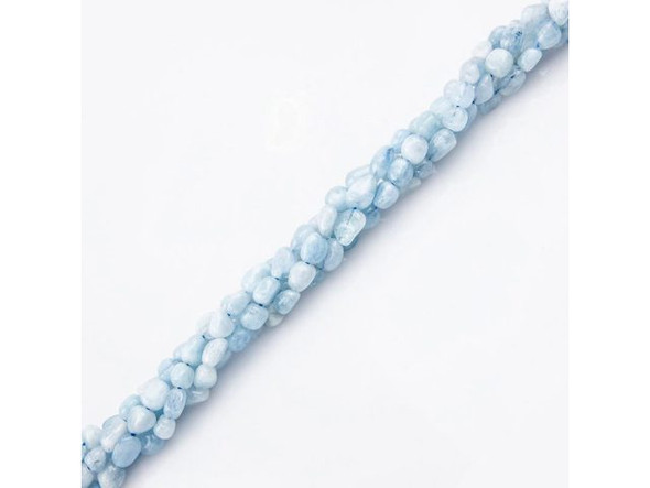Aquamarine Gemstone Pebble Beads, 4-6x6-8mm (strand)