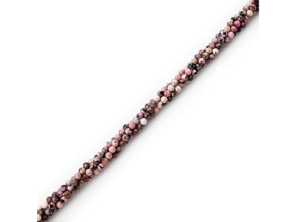 Rhodonite 4mm Faceted Round Gemstone Beads - Special Purchase (strand)
