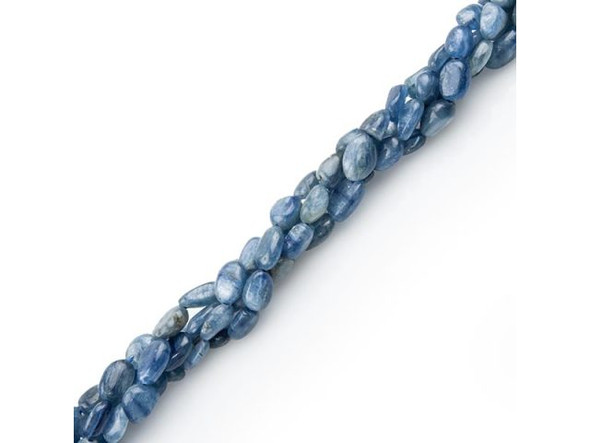 Blue Kyanite Gemstone Pebble Beads, 6-8mm (strand)
