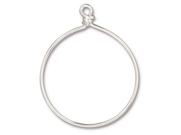 TierraCast Large Wire Hoop Charm Holder - Silver Plated (Each)