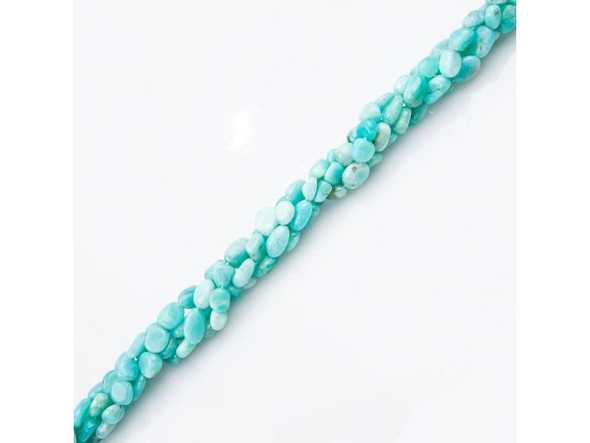Peruvian Amazonite Gemstone Pebble Beads, 6-8mm (strand)