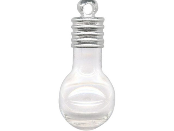 Bottle Charm, Glass Vial, Light Bulb (10 Pieces)