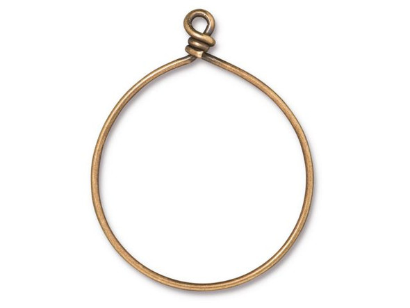 TierraCast Large Wire Hoop Charm Holder - Antiqued Brass (Each)