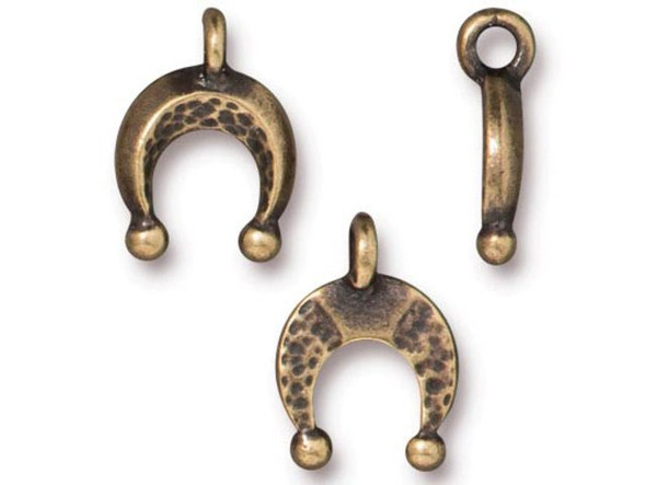 TierraCast Mini Naja Charm - Antiqued Brass Plated (Each)