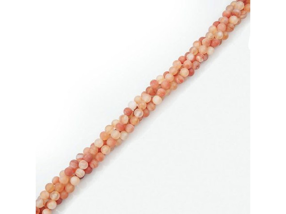 Matte Natural Agate Gemstone Beads, 6mm Round (strand)