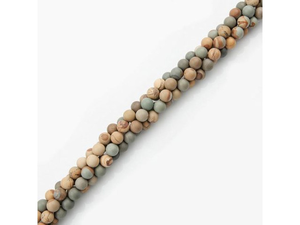 Matte Wild Horse Jasper Gemstone Beads, 8mm Round (strand)