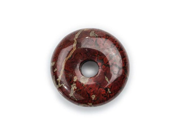 Poppy Jasper Gemstone Donut, 15mm (Each)