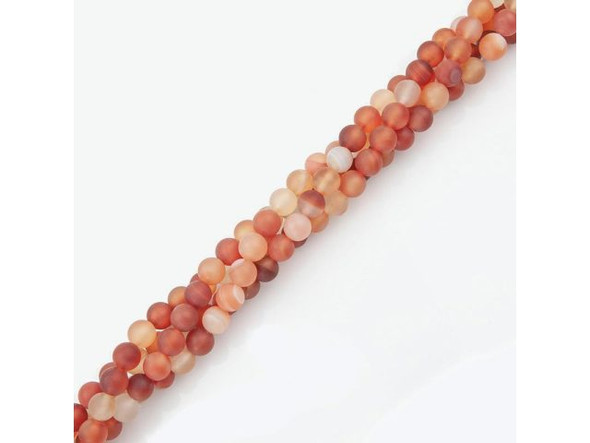 Matte Natural Agate Gemstone Beads, 8mm Round (strand)