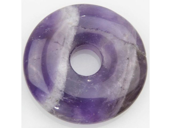 Amethyst Gemstone Donut, 25mm (Each)