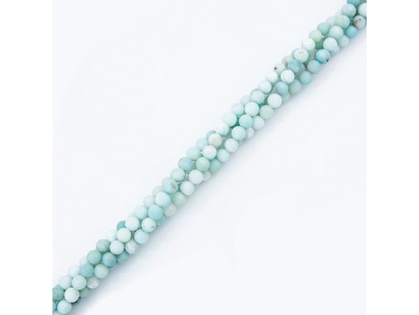 Matte Amazonite Gemstone Beads, 6mm Round (strand)