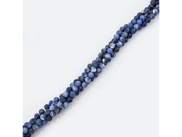 Matte Sodalite Gemstone Beads, 6mm Round (strand)