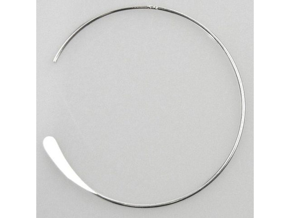 Sterling Silver Hammered-End "Endless" Hoop Style Earwire, 25mm (1 pair)