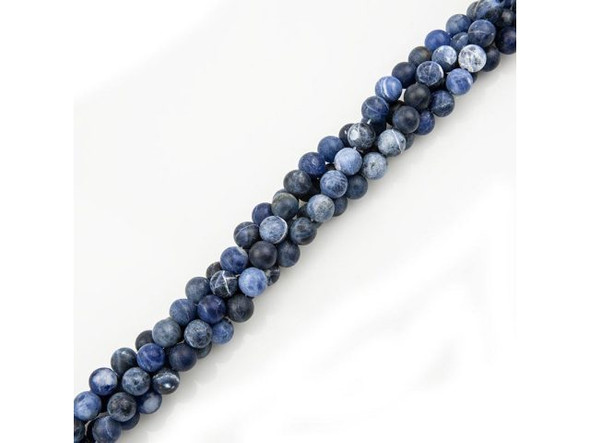 Matte Sodalite Gemstone Beads, 8mm Round (strand)