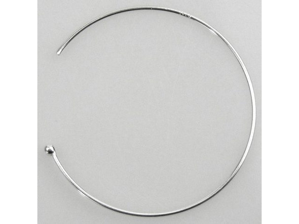 Sterling Silver Ball End Endless Hoop Style Earwire, 25mm (1 pair)