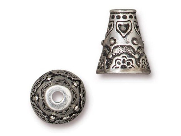 TierraCast Flowering Cone - Antiqued Silver Plated (Each)