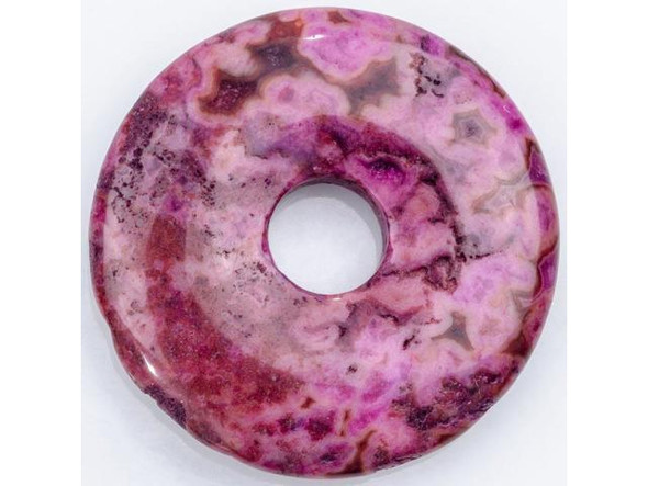 Pink Crazy Lace Agate Gemstone Donut, 25mm (Each)