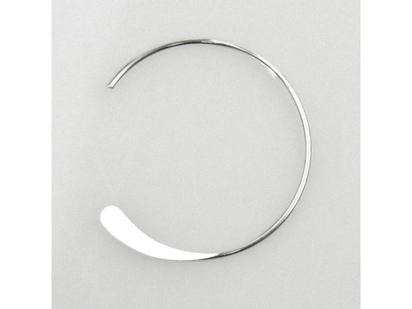 Sterling Silver Hammered-End "Endless" Hoop Style Earwire, 18mm (1 pair)