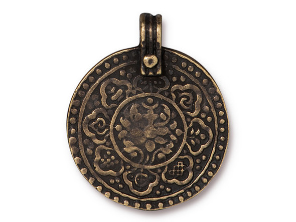 TierraCast 8 Fold Path Pendant - Antiqued Brass Plated (Each)