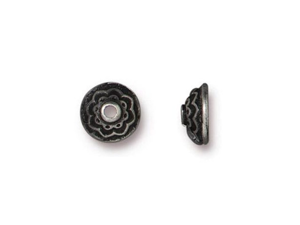 TierraCast Lotus Bead Cap - Antiqued Pewter (Each)