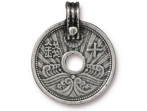 TierraCast Asian Coin Pendant - Antiqued Pewter (Each)