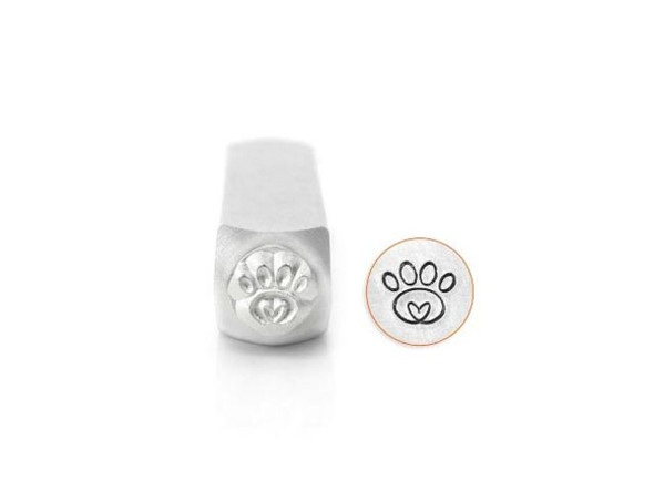 ImpressArt Signature Metal Stamp, Paw Print Heart (Each)