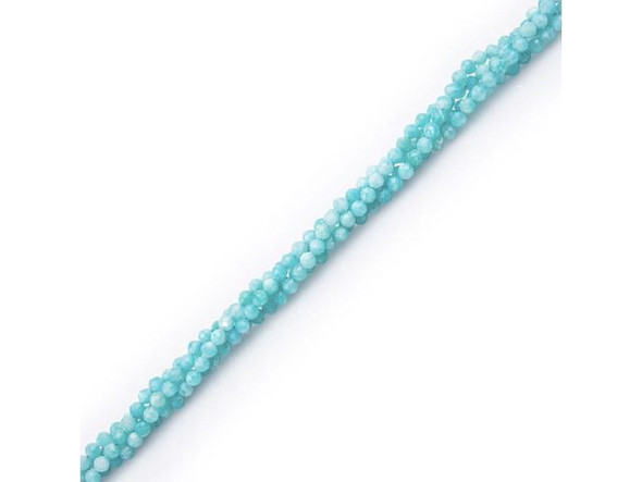 Amazonite Gemstone Bead, 4mm Faceted Round - Special Purchase (strand)
