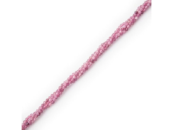 Pink Tourmaline Gemstone Bead, 3mm Faceted Round - Special Purchase (strand)