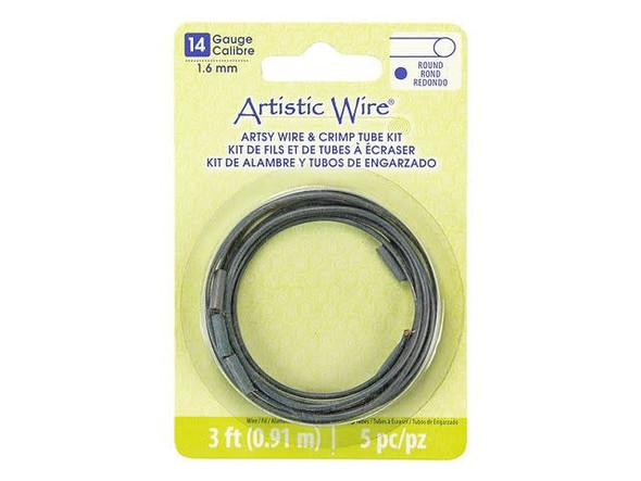 Artistic Wire Large Crimp Tubes, 10 mm / .4 in, Tarnish Resistant Silver  Plated, for 16 ga wire, ID 1.5 mm / .059 in, 50 pc