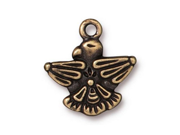 TierraCast Thunderbird Charm - Antiqued Brass Plated (Each)