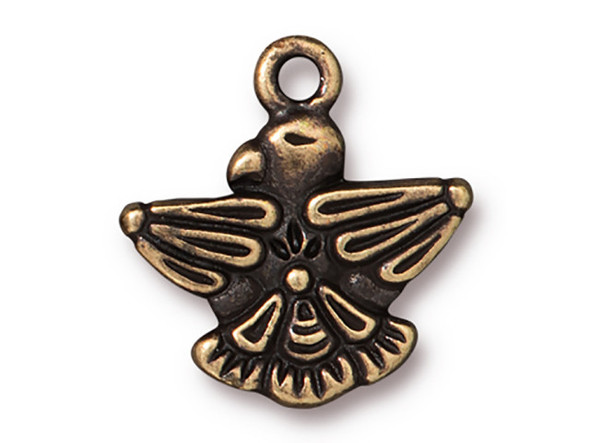 TierraCast Thunderbird Charm - Antiqued Brass Plated (Each)