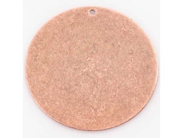 Vintaj Artisan Copper Blank, 34mm Circle with Hole (pair)