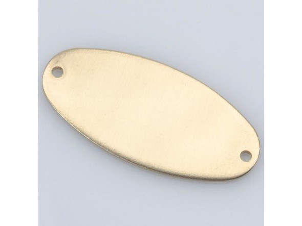 Vintaj Solid Brass Blank, 32.5x15.5mm Oval with 2 Holes (Each)