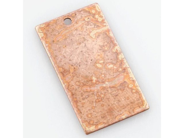 Vintaj Artisan Copper Blank, 22.5x12.5mm Rectangle with Hole (pair)