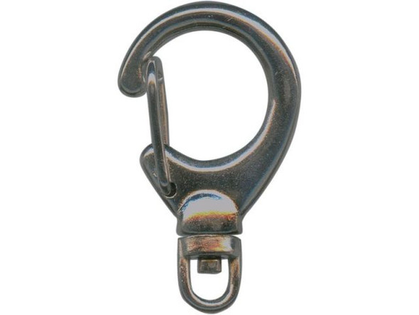 Gunmetal Swivel Clip, Auto Close, Teardrop, 33x20mm (12 Pieces)