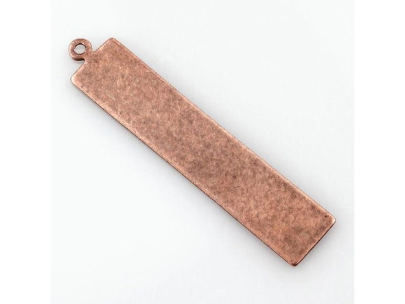 Vintaj Artisan Copper Blank, 41x8.5mm Rectangle with Loop (pair)