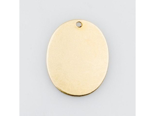 Vintaj Solid Brass Blank, 17x13mm Tiny Oval with Hole (pair)