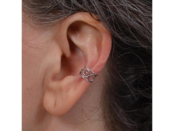 Sterling Silver Ear Cuff, Scroll (Each)