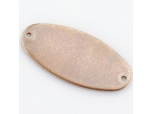 Vintaj Natural Brass Blank, 32.5x15.5mm Oval with 2 Holes (Each)