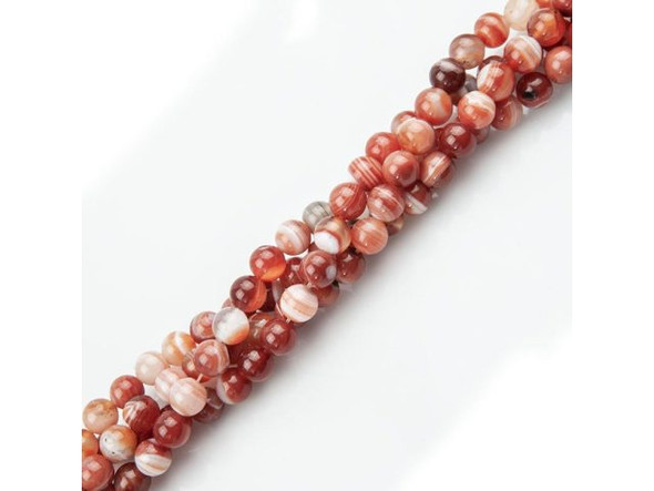 Red Sardonyx 8mm Round Gemstone Beads (strand)